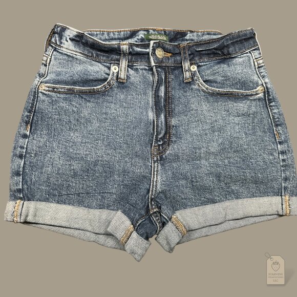 Wild Fable Denim Shorts | Mid Rise Cuffed Jean Shorts Blue Wash | Size 2 / 26R - Picture 1 of 6